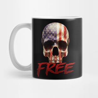 Free Skull American Flag US Tee American Flag Patriot Mug